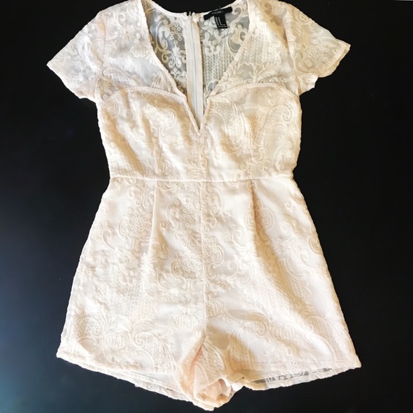 Forever 21 Other - Forever 21 Cream Lace romper